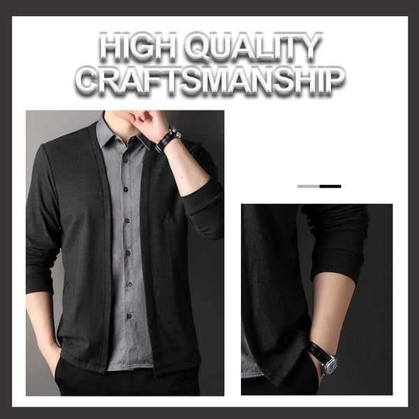 Men's Two Piece Shirt Collar Knitted Cardigan