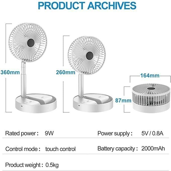 Foldable Fan - Powerful & Rechargeable (Premium Quality)