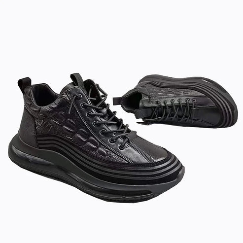 Brown Alligator Pattern Sneakers