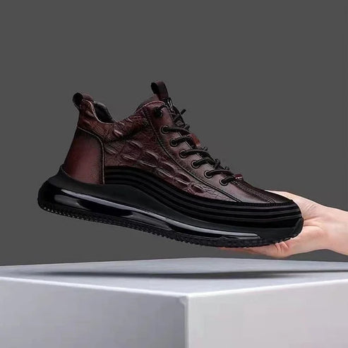 Brown Alligator Pattern Sneakers